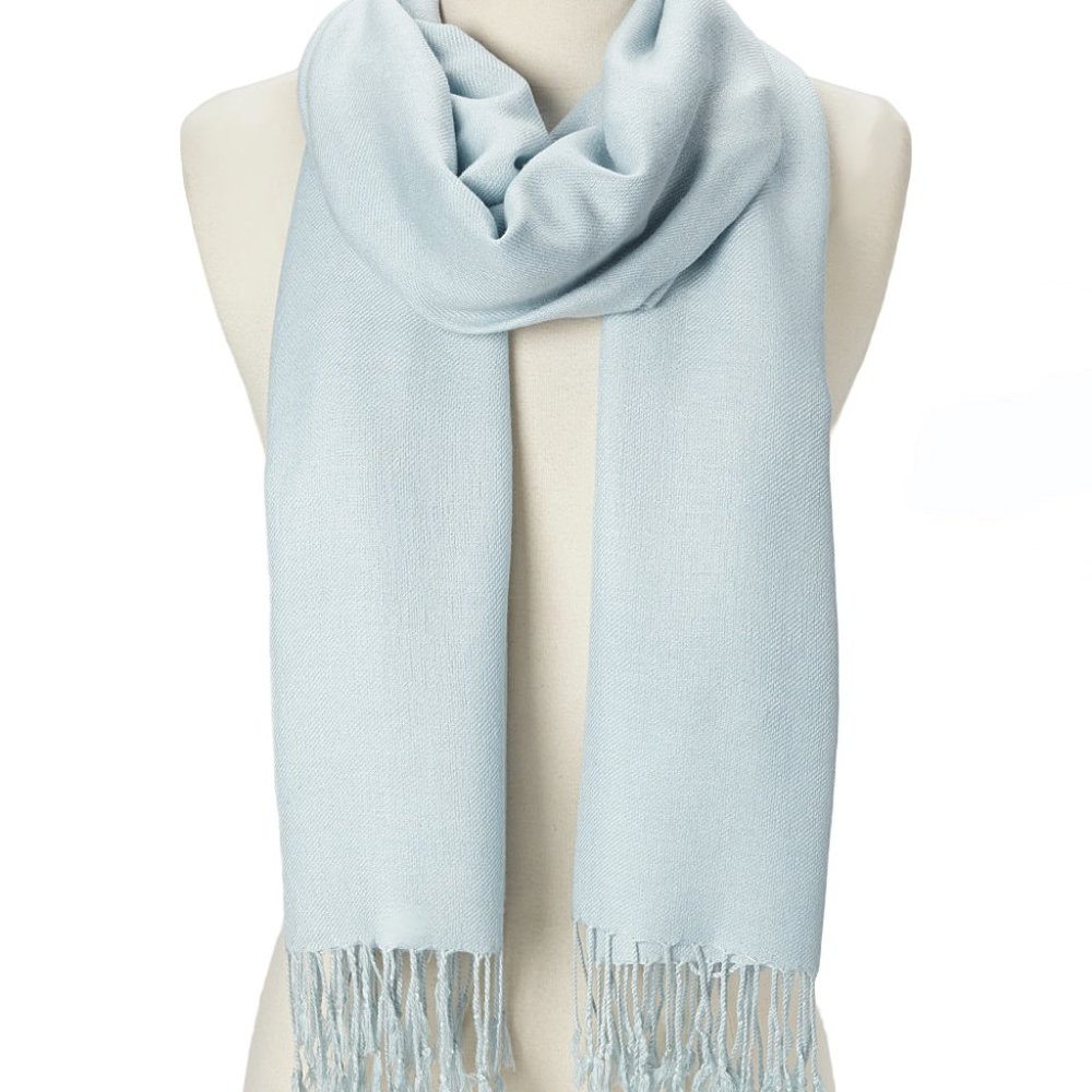 Oussum Soft Silk Shawl Wrap Women Viscose Solid Scarf for Birthday Gifts - Picture 2 of 7